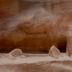 Petra, Siq, Relief of a caravan