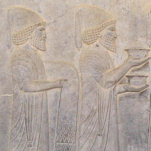 Persepolis, Apadana, East Stairs, Two Babylonians