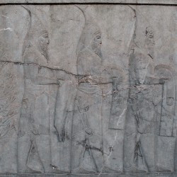 Persepolis, Apadana, East Stairs, Sakâ tigrakhaudâ