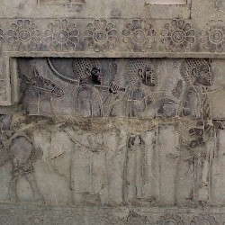 Persepolis, Apadana, East Stairs, Southern part, Nubians