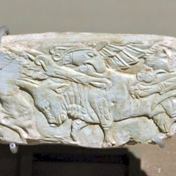 Byblos, Royal Tomb V (Ahirom), Relief of a bull and griffin