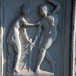 Šempeter, Mausoleum of Ennius, Relief of a satyr raping a woman