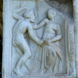 Šempeter, Mausoleum of the Spectatii, Satyr approaching a lady