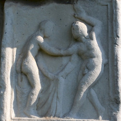 Šempeter, Mausoleum of the Spectatii, Satyr approaching a lady