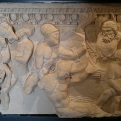 Brescia, Sarcophagus with the Battle of Marathon, based on the painting in the Athenian Stoa Poikile.