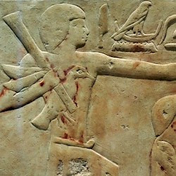 Relief of a bird chase