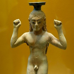 Athens, Agora, Perfume bottle in the form of a kneeling athlete