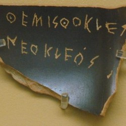 Athens, Agora, Ostracon mentioning Themistocles, son of Neocles