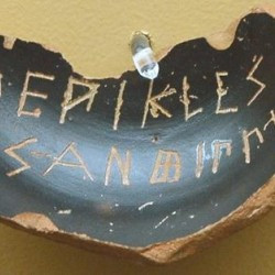 Athens, Agora, Ostracon mentioning Pericles, son of Xanthippus