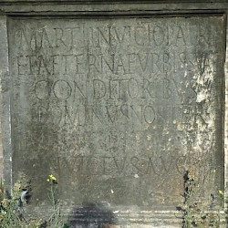 Rome, Forum Romanum, Comitium, Inscription "Urbs Aeterna"