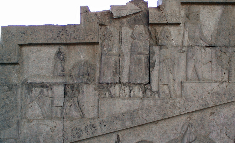 Persepolis, Apadana, East Stairs, Southern part, Thracians