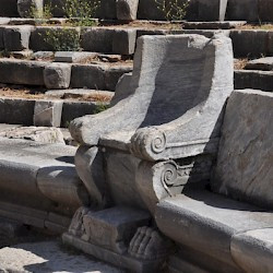 Priene, Theater, Seat of a magistrate