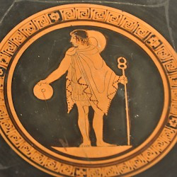 Hermes as messenger, pouring a libation (Sabouroff Painter)