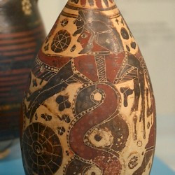 Corinthian alabastron with a picture of Typhon
