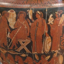 Hephaestus, Thetis, and the arms of Achilles.