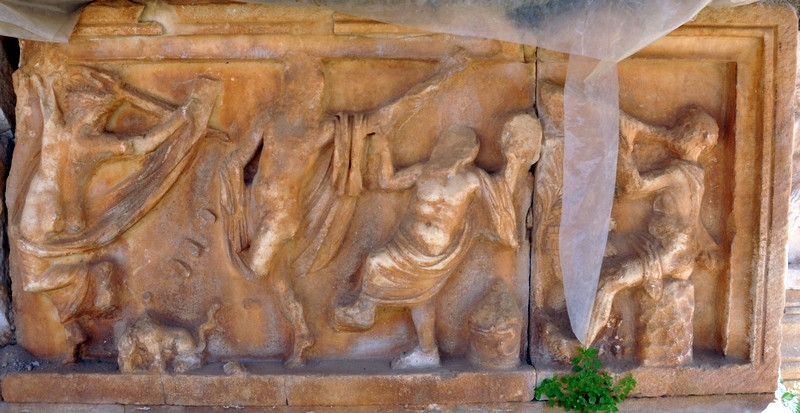 Nysa, Theater, Stage decoration: Dionysiac scene