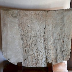 Kouklia, Marchellos, Archaic throne with a symbol of the winged sun