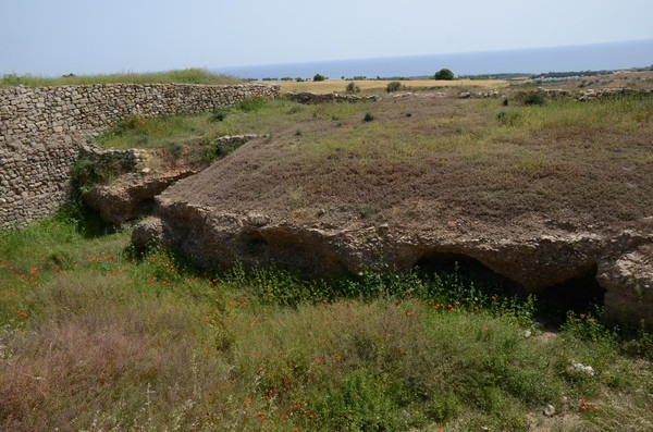 Marchellos, Site of the siege ramp (wall in the background right, countermine visible right of center)