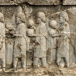 Persepolis, Apadana, North Stairs, Tribute Bearers, Greeks