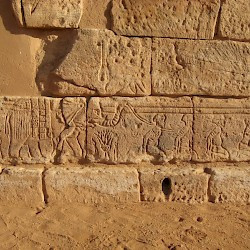 Musawwarat es-Sufa, Temple of Apedemak, Relief of an elephant and POWs
