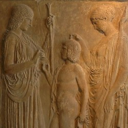 Eleusis, Relief of Demeter, Triptolemus, and Kore