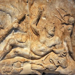 Eleusis, Relief of a drunk Heracles