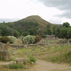 Olympia, Leonidaion with Hill of Kronos