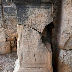 Thugga, Theater, Inscription referring to an officer of XII Fulminata