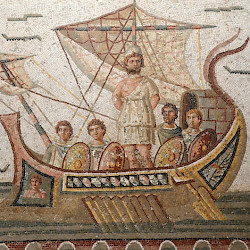 Thugga, House of Dionysus and Odysseus, Odysseus tied to the mast