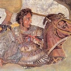Pompeii, House of the Faun, Alexander Mosaic, detail: Alexander himself