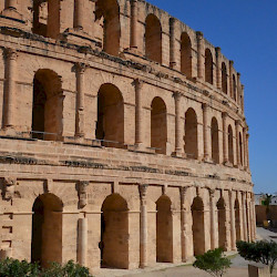 Thysdrus, Amphitheater, View from the outside