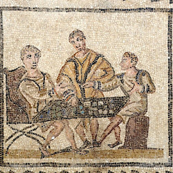 Thysdrus, Sollertian House, Mosaic with dice players