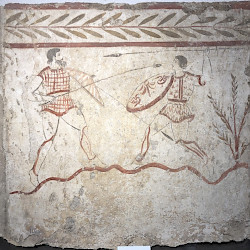 Paestum, Tombs, Painting of a ritual fight