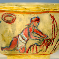 Icosium, Bab el-Oued cemetery, Glass bowl with the death of a gladiator