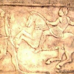 Tombstone with an Etruscan and a Celtic warrior (cast)