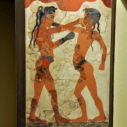 Akrotiri, Building B, Room B1, Wall painting of boxers