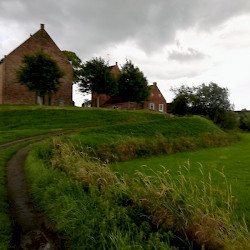 Ezinge, the wierde on a rainy day