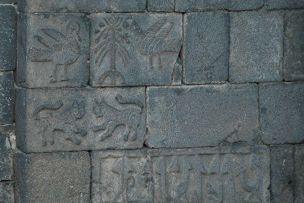 Amida, Harput Gate, Medieval relief with birds, trees, and felines