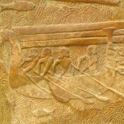 Khorsabad, Relief of rafts on a great river