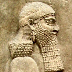 Khorsabad, Relief of Sargon and Sennacherib, prince Sennacherib