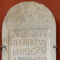 Carnuntum, Tombstone of Valerius, trumpeter of XV Apollinaris