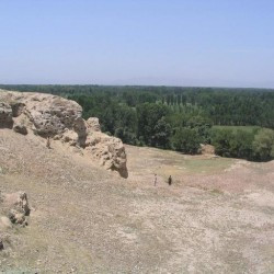 Charsadda, northern hill (ancient Peucelaotis). Pathan children looking for eggs.