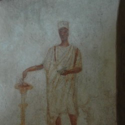 Janzur, Tomb painting, Priest pooring a libation