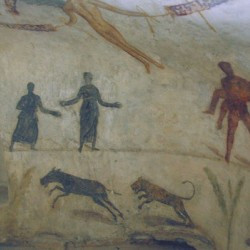 Janzur, Tomb painting: a man carrying someone's body