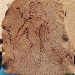 Ostracon with graffito of Bes