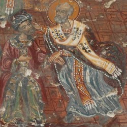 Soumela, Wall paintings: St Nicholas striking his opponent