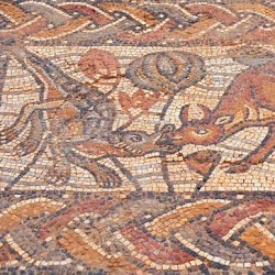 Qasr Libya, East church, Annex mosaic, Center, left