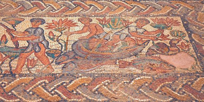 Qasr Libya, East church, Annex mosaic, Center, right