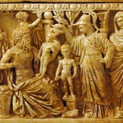 Rome, Sarcophagus with Prometheus and Athena creating the first humans