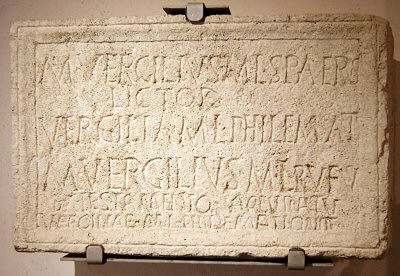 Rome, Tombstone of a lictor named Marcus Vergilius (EDCS-02700658)